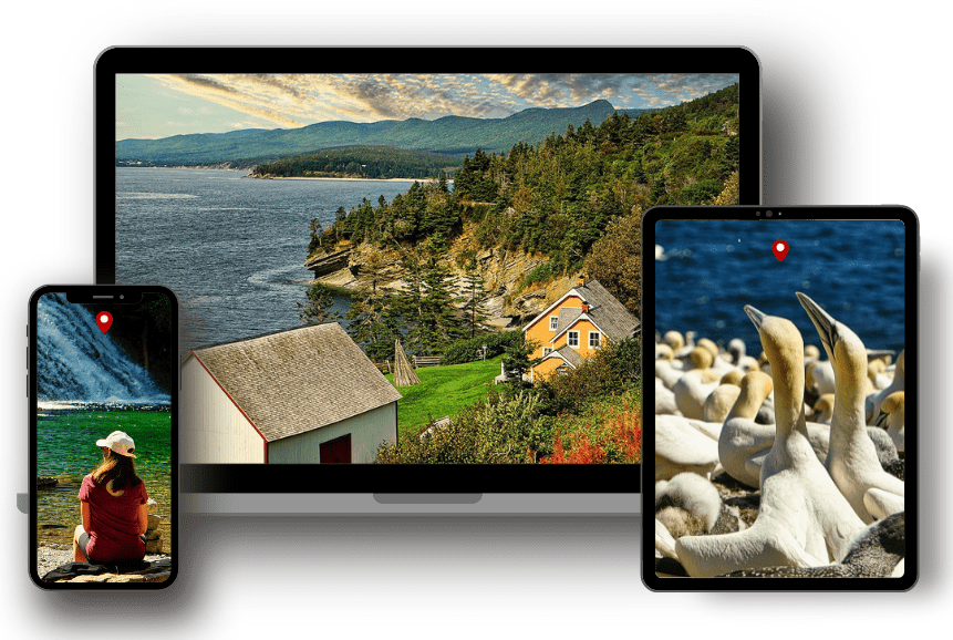 Paysages de la Gaspésie Road trip La boucle de la Gaspésie vu sur tablette, tél et ordi